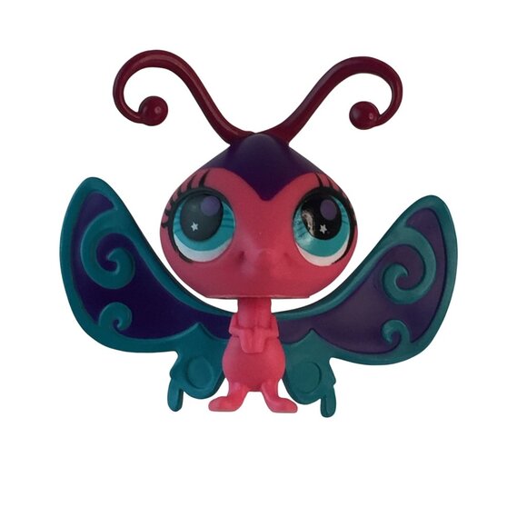 Littlest Pet Shop 2740 Pink Purple Butterfly 257 Orange Fanya Farfalla Butterfly - Picture 2 of 11